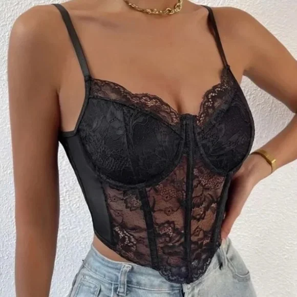 Luxe red corset crop top bralette - Picture 16 of 16